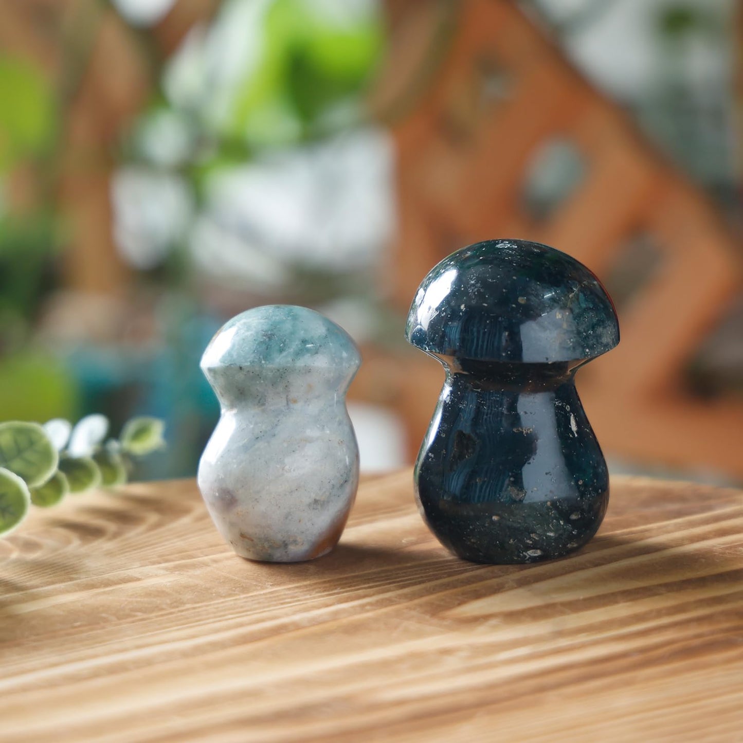 dssmboom Mushroom Statue for Home Garden Decor, Natural Ocean Jasper Stone Figurine Crystal Stone for Energy Balancing, Spiritual Healing, 0.22-0.44lb