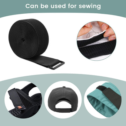 WSZJINB 1.5In x 16Ft Cinch Straps Heavy Duty With 20 Buckles, Black Nylon Hook and Loop Straps, Reusable Long Cable Ties for Organizer or Storage