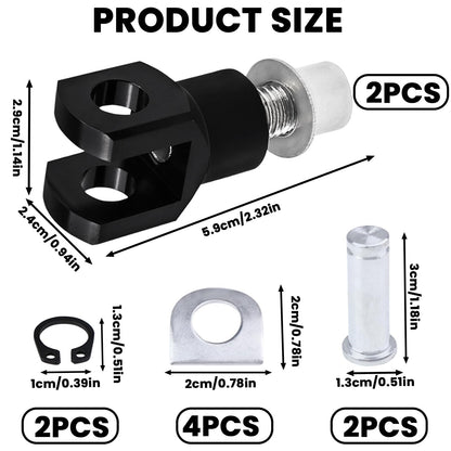 Motorcycle Foot Pegs Supports Mount Footrest Mounting Clevis Hardware Kit Left and Right Passenger Footrest Compatible with Softail FXST Low Rider Sport Glide Dyna FXR FX (Black)