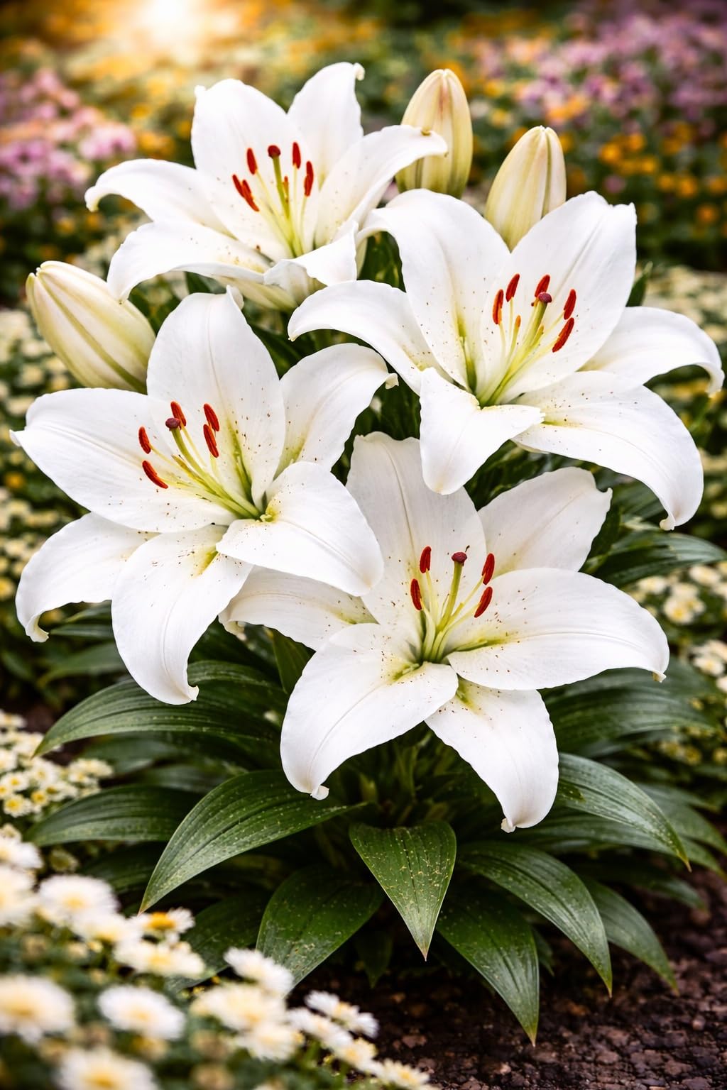 White Oriental Lily Bulbs for Planting - Unique Ruffled Leaves Perennial Lilium Bulbs - Grow Your Own Wedding Flowers (3 Bulbs)