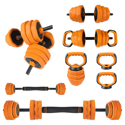 Adjustable Dumbbell Set, 88 LBS 4-In-1 Home Gym Weights with Connector As Dumbbell, Kettlebell,Barbell for Strength Training, Full Body Workout