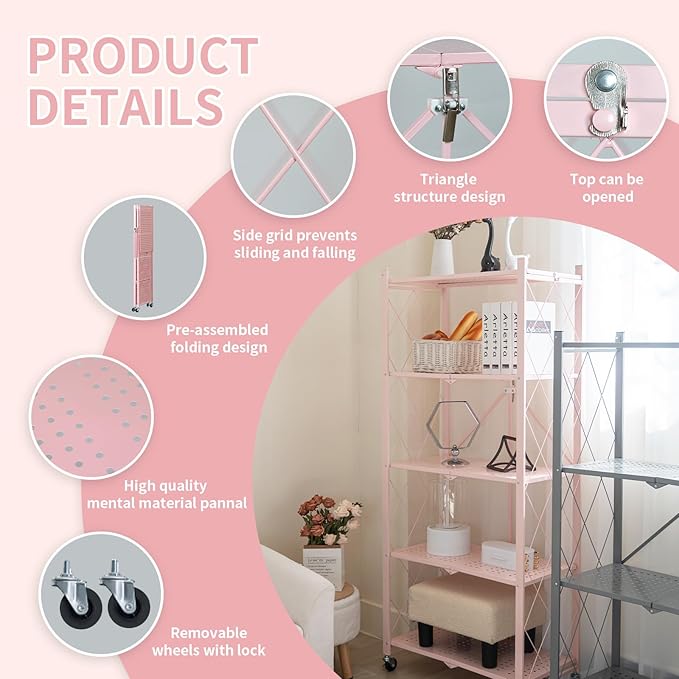 BRIAN & DANY 5-Tier Foldable Storage Shelves