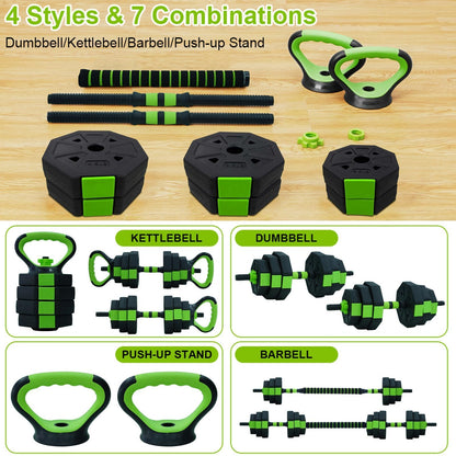 Adjustable Dumbbell Set,30/44/66/88Lbs Free Weight Set with Connector, in1 Dumbbells Set Used as Barbell, Kettlebells, Push up Stand, Weight Set for Home Gym Suitable Men/Women