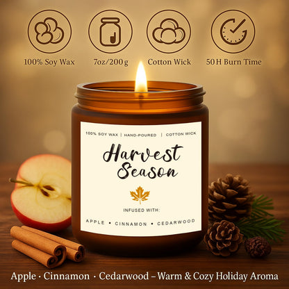Candles for Home Scented – Cinnamon Pumpkin, Apple Vanilla, Orange Jasmine Coconut, Cedarwood Spice – Long Lasting Soy Candles Set for Home, Birthday & Valentine's Day Gifts for Women