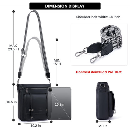 Roulens Crossbody Bags for Women,Multi Pocket Crossbody Purses Vegan Leather Shoulder Handbags Travel Purse Adjustable Strap