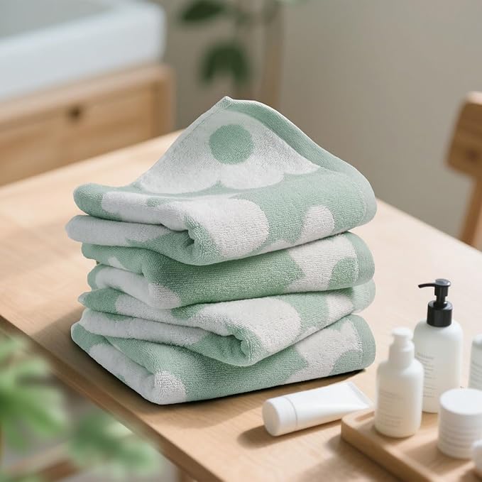 Jacquotha Floral Hand Towels Decorative Towel Set of 4, Bathroom & Kitchen &