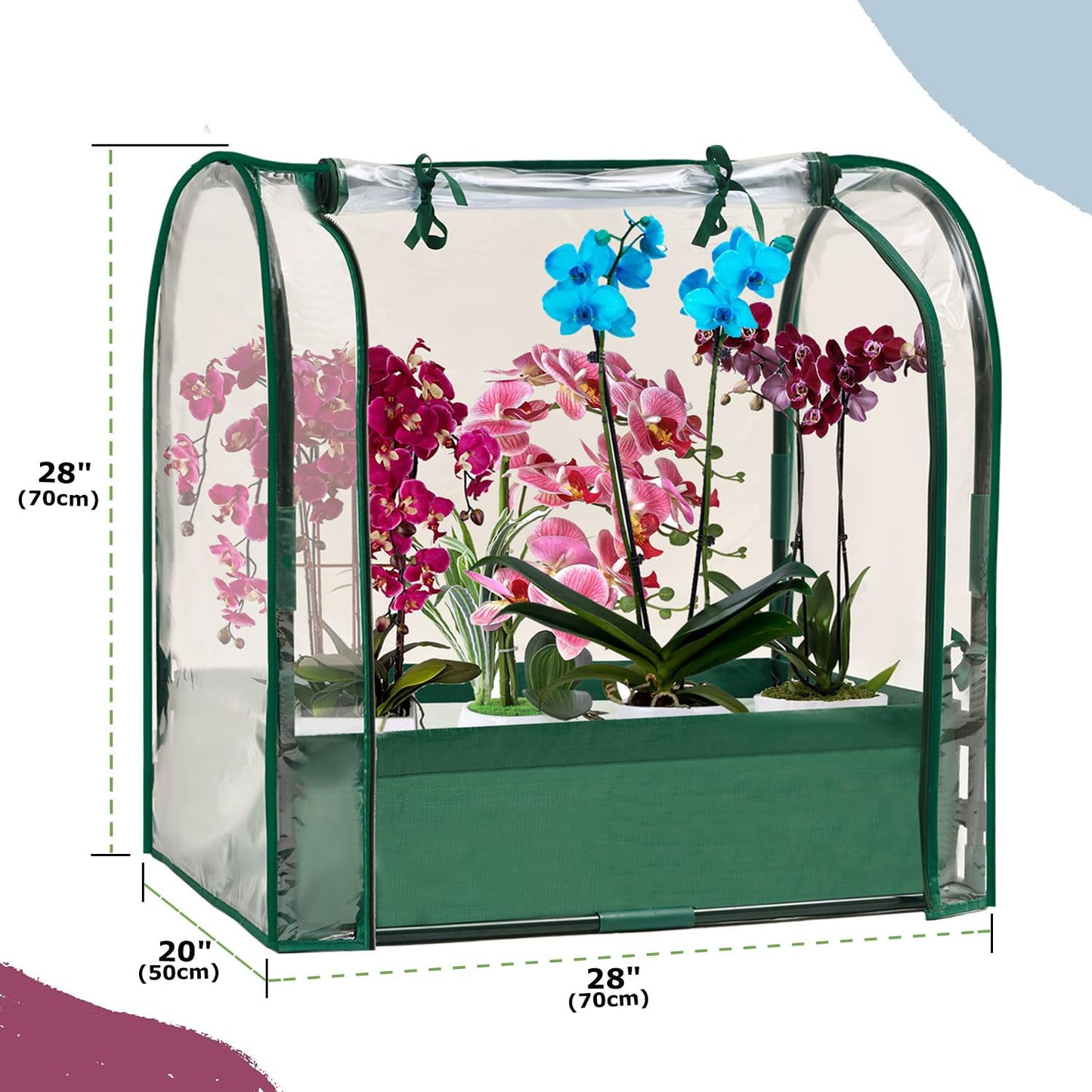 Purlyu Mini Tabletop Garden Greenhouse Nursery Plant Cover Tent Humidity Domes for Indoor and Outdoor Home Gardening Germination and Seedling Propagation - 28x20x28 Inches(PLGH7050PD)