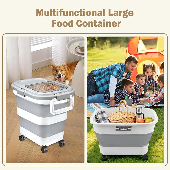 Rice Storage Container, Collapsible Airtight Food Storage Containers 20-30 Lbs