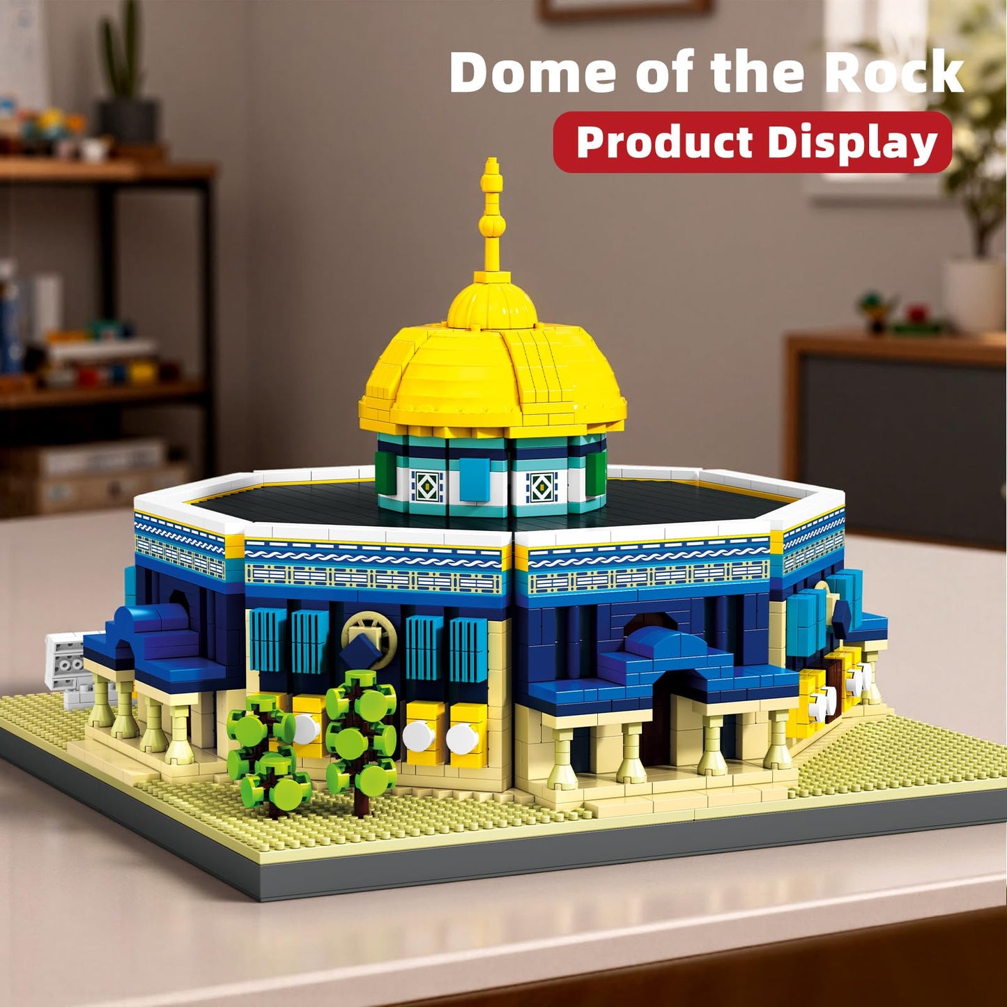 LQPFBSM Dome of The Rock Building Blocks Sets Islamic Architecture Building Kits World Famous Landmark Model Toys Eid Gifts for Muslim Adults Kids 983PCS