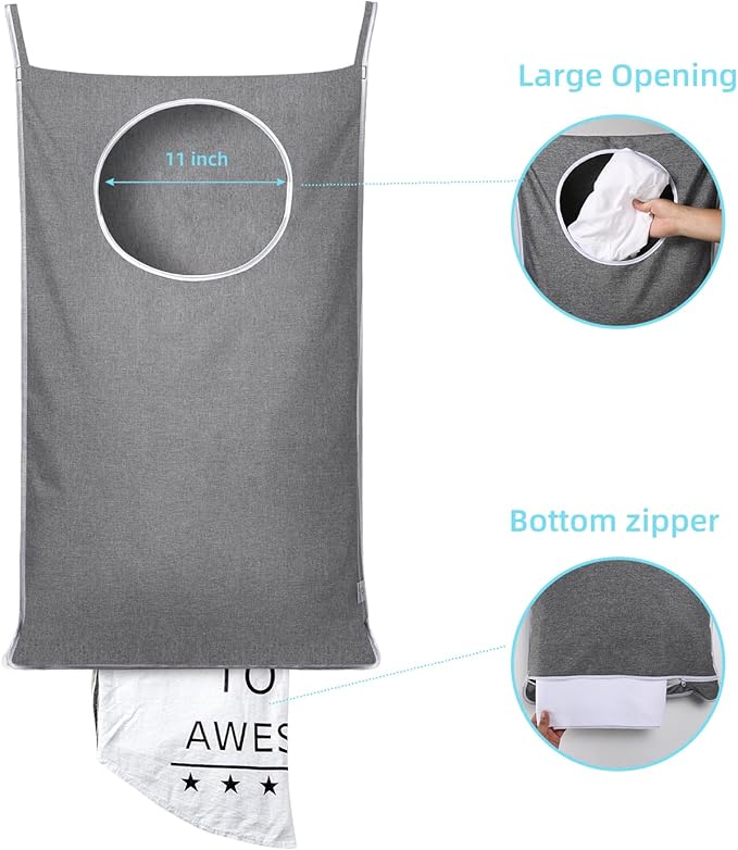KEEPJOY 2Pack Space-Saving Hanging Laundry Bag, Door Laundry Hamper
