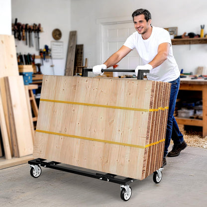 KEDSUM 2200lbs Drywall Cart Heavy Duty, Thicken Steel Built Table Cart with Handle, Panel Dolly with 5" Swivel Casters, Handling Drywall, Plywood, Lumber, Ideal for Factory, Hotel, Warehouse, Party