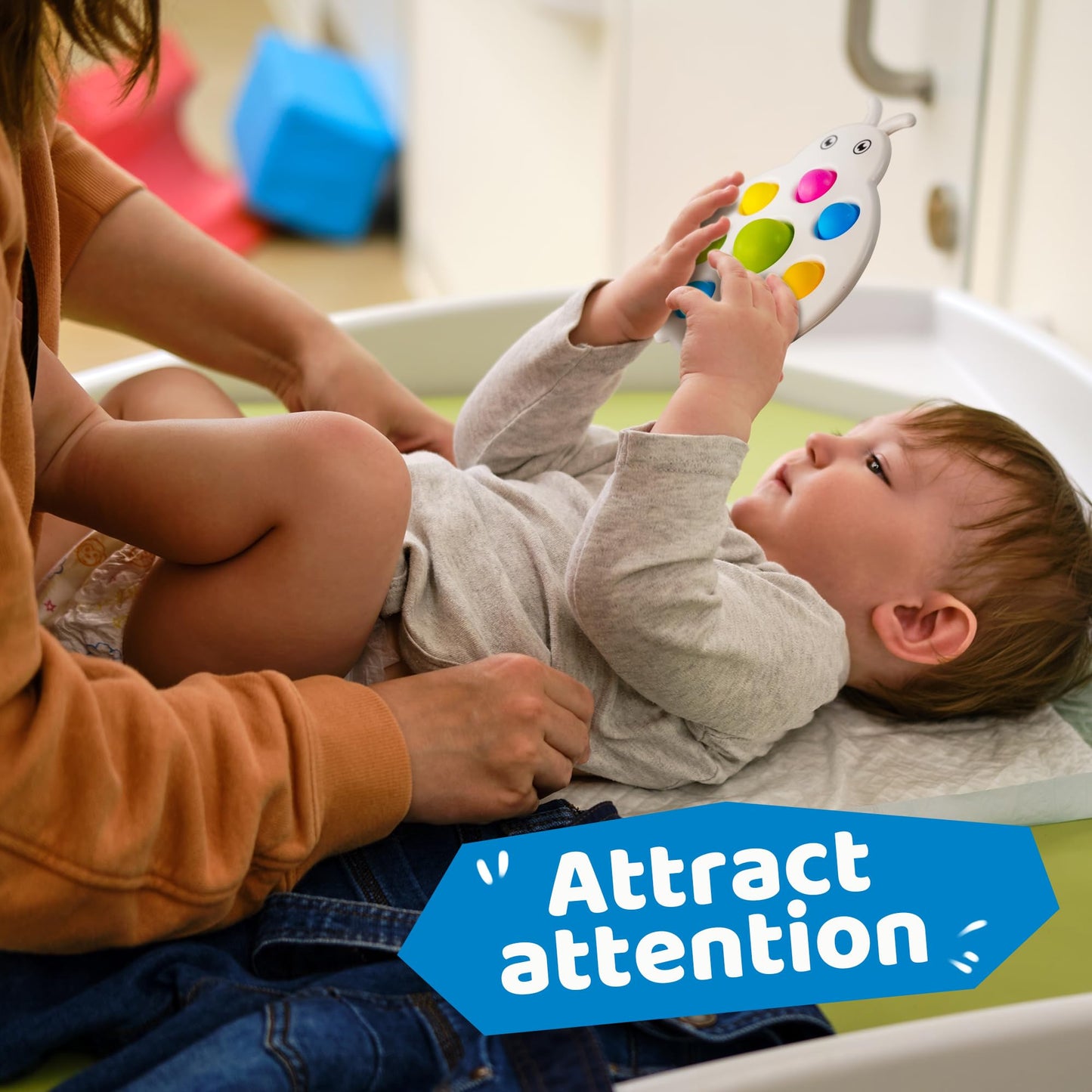 LiKee Fidget Popper Sensory Baby Toys for 10+ Months, Montessori Busy Toy for 1 2 3 Years Old Toddlers Push and Popping Bubbles Fine Motor Skill, Travel Toys for Kids Ages 1-3 Stress Relief (2 Pieces)