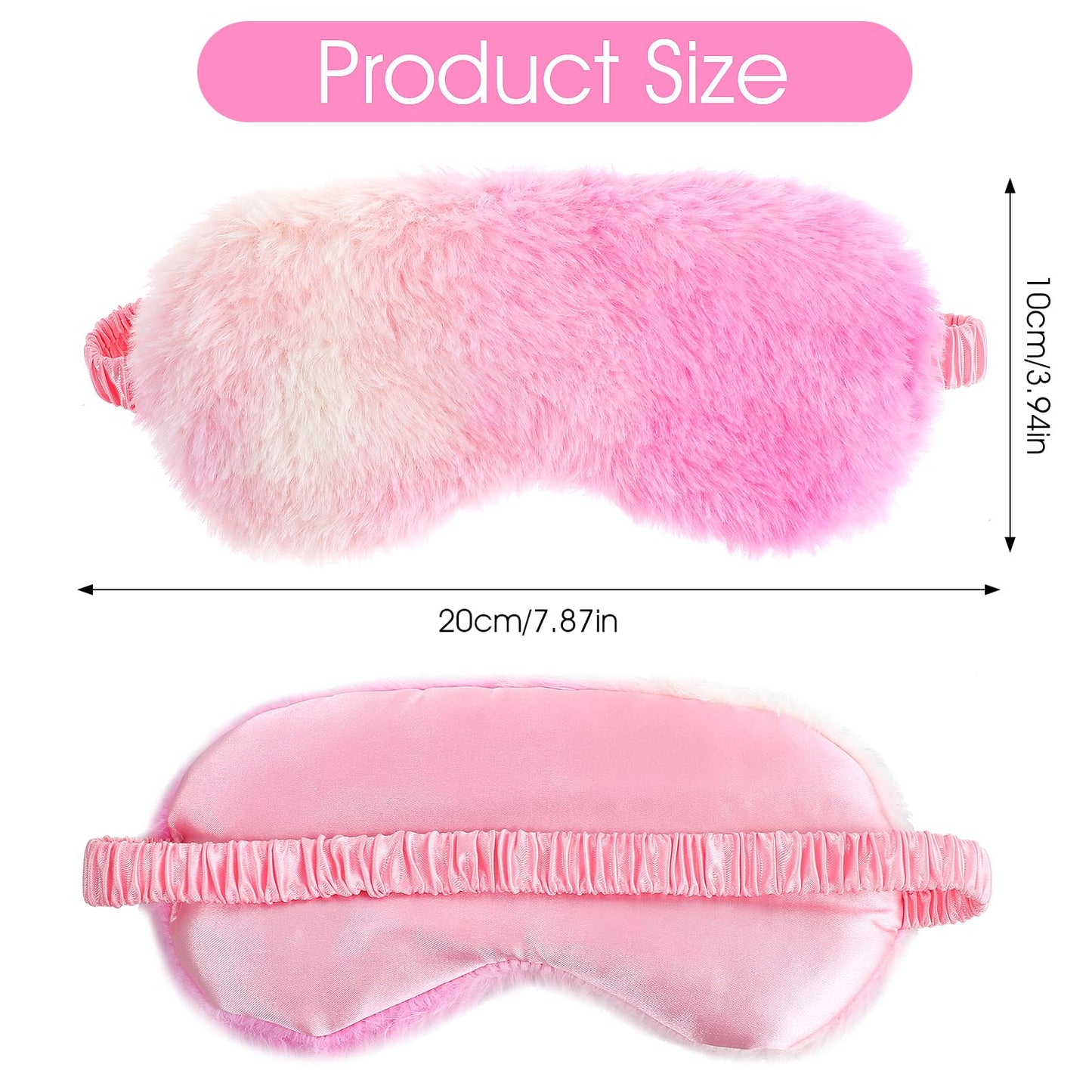 2 Pack Plush Sleeping Eye Mask Soft Plush Eye Mask Fuffy Eye Cover Comfortable Sleep Mask Blindfold Rainbow Faux Fur Eye Shade for Women, Men and Kids Travel Nap Sleeping 565488_2_3pL1H9vJ3
