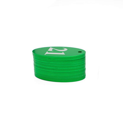 StayMax Aluminum Alloy Oval Number Tag Key Tag with Key Rings (1-25, Green)