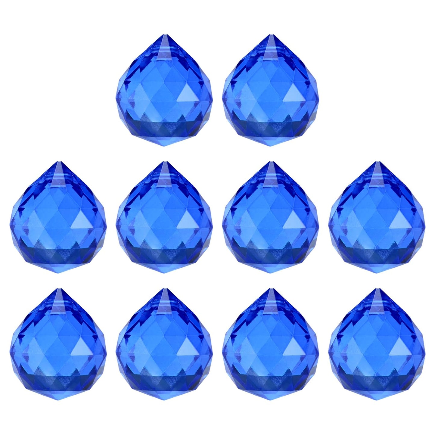 M METERXITY 10-Pack Crystal Ball Prisms, 24mm/0.94 Inch Chandelier Pendant Maker Hanging Crystals Chandelier Prisms for Home/Windows/Garden/DIY Decoration[Dark Blue]