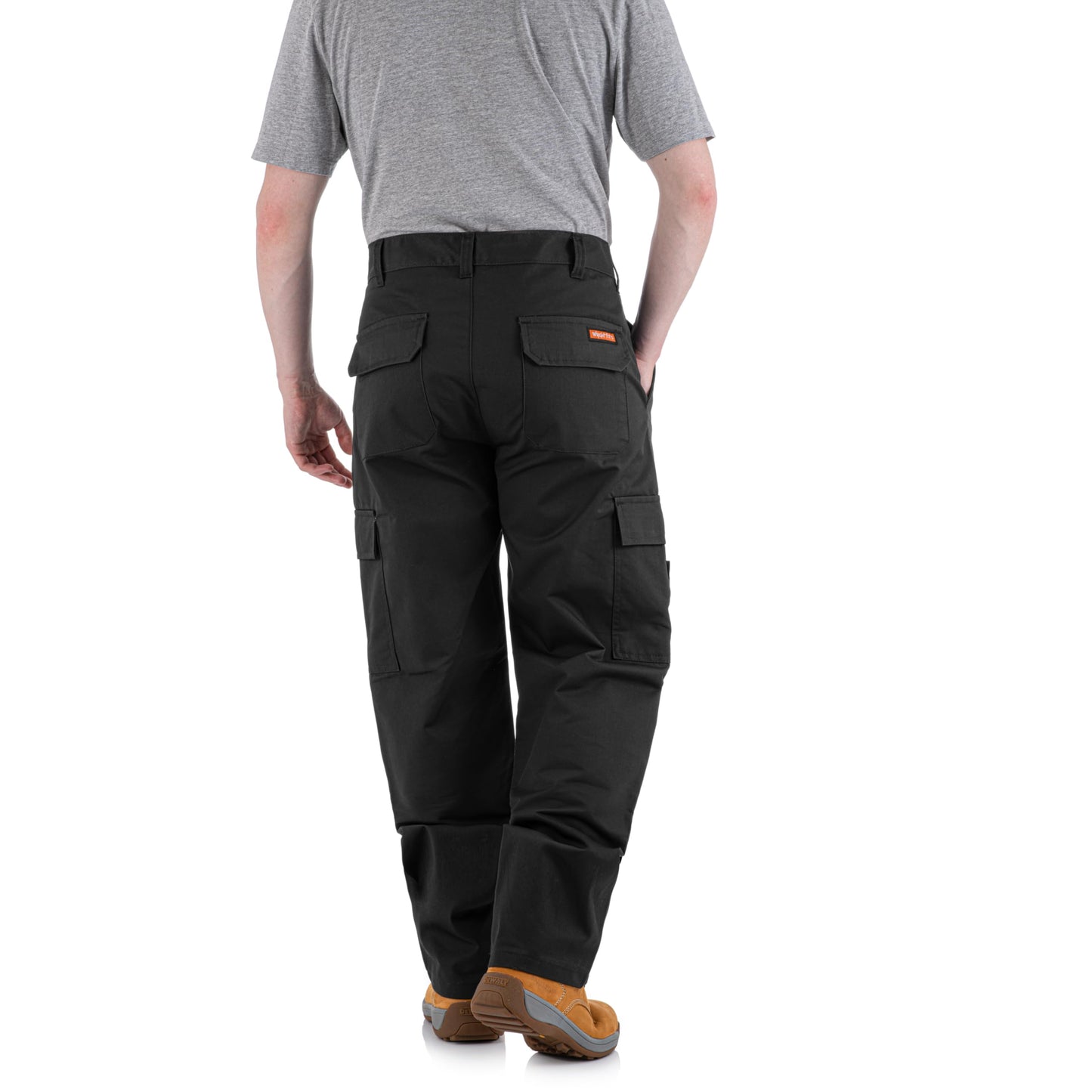 WrightFits Falcon Work Trousers Men - Heavy Duty Work Pants for Men Durable Trademens Workwears - Cargo Combat Trousers Triple Stiching Multi Pocket Kneepad Pocket 34/29 Black