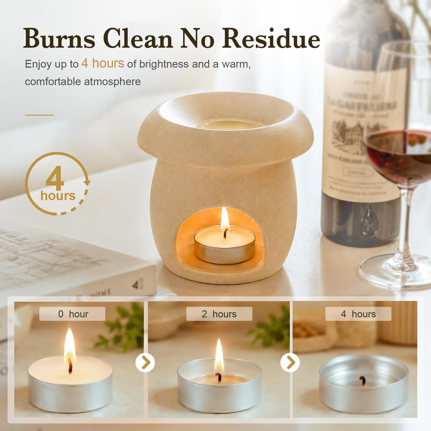 MOSROAD Tea Lights Candles 200 Pack, 4 Hour Palm Wax White Tealight Candle Bulk for Home, Natural Unscented Small Votive Candles for Wax Warmer, Smokeless Tea Light for Wedding, Shabbat, Emergency