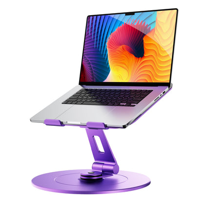 Adjustable Laptop Stand, Computer Stand with 360 Rotating Base, Ergonomic Laptop Riser Mount for Desk Foldable Protable Computer Desk Fits with MacBook Pro Air (10-16") - Black