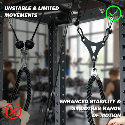 WRIST FIGHT Double to Single Cable Adapter Plate – 5.5mm Carbon Steel for Chest Flys, Rows & Face Pulls – Includes 3 Carabiners – Fits Most Cable Machines & Functional Trainers