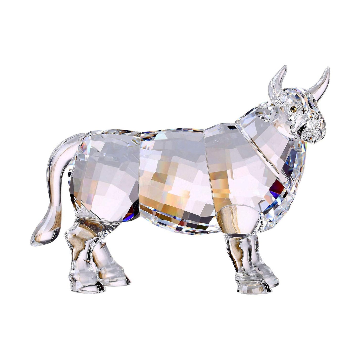 DOJOZ Crystal Bull Cow Ox Cattle New Year Gifts Home Decorations Figurines Collectibles Animal (White)