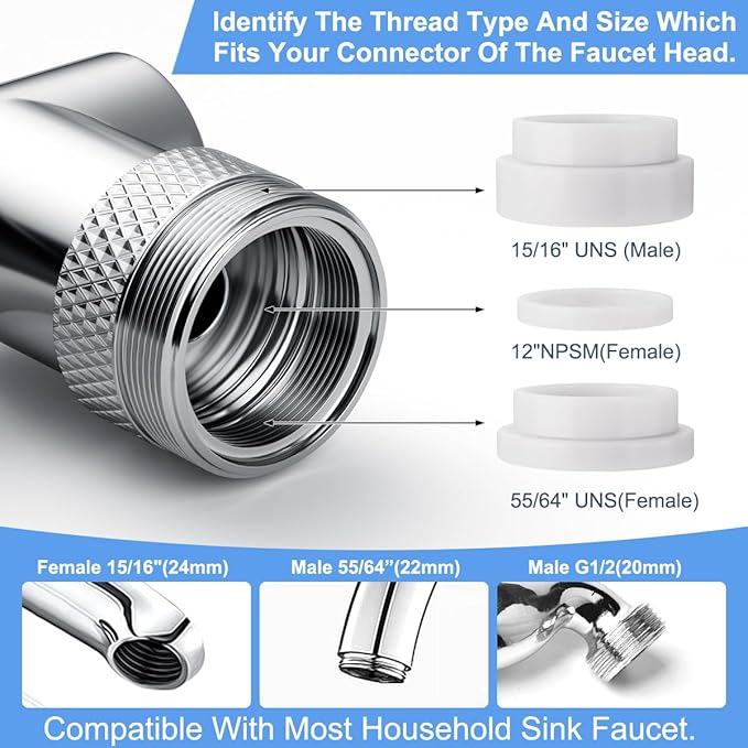 1440° swivel faucet extender, sink faucet aerator extender, swivel extendable