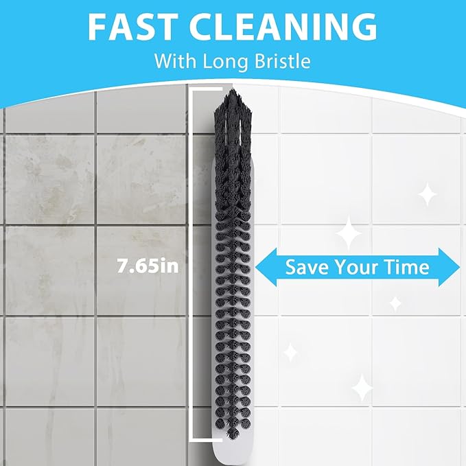 Grout Cleaner Brush for Floors Tile Corner, V Shape Stiff Scrubber Cleaning