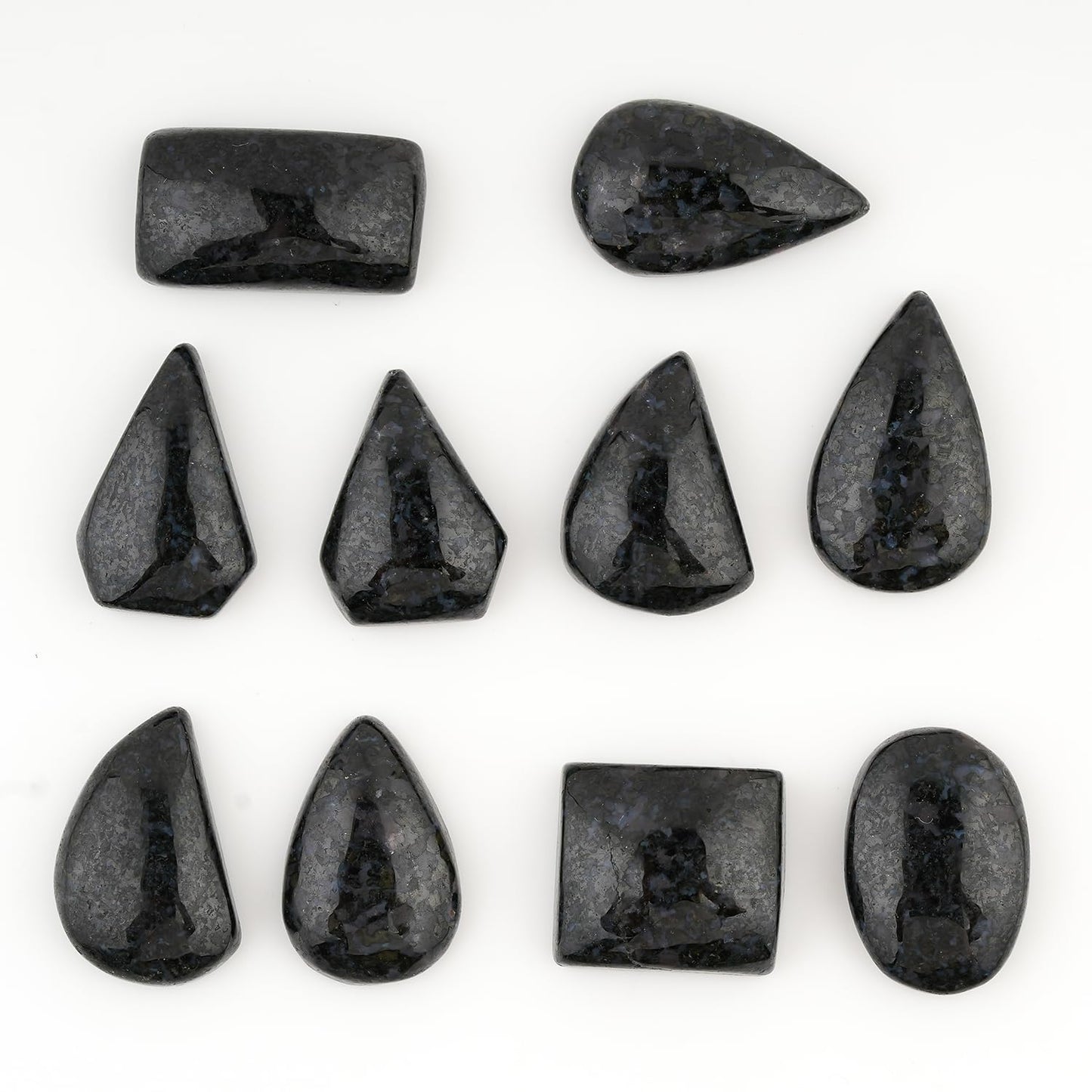 ColouredRocks (10pcs) Gabroo Jasper Crystals, Cabochons, Flat Back Stones, Polished Gemstones, Jewelry Making Supply, DIY, Crafts, Decor, Gift, Wholesale Bulk (100 carats) (15-20mm)