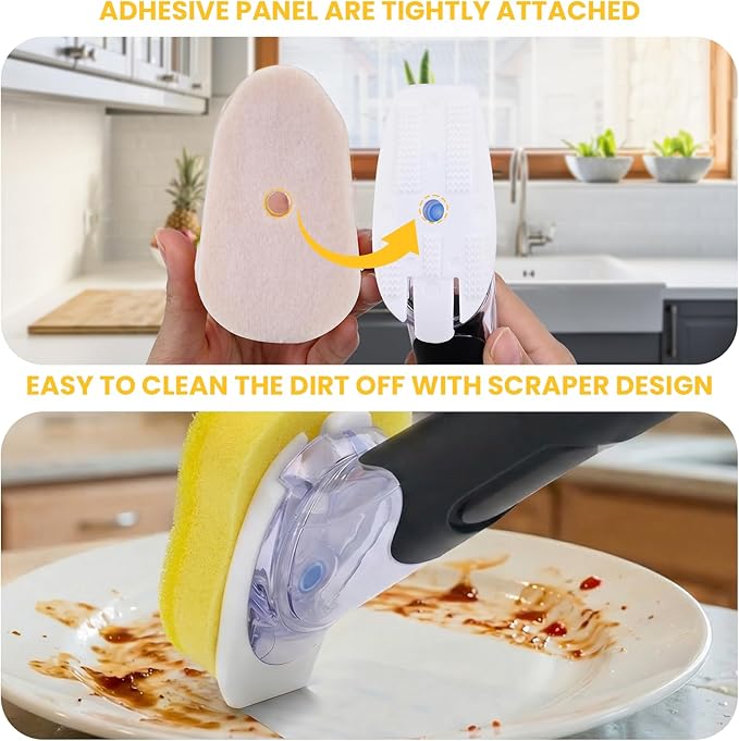Soap Dispensing Replacement Dish Brush Storage Set