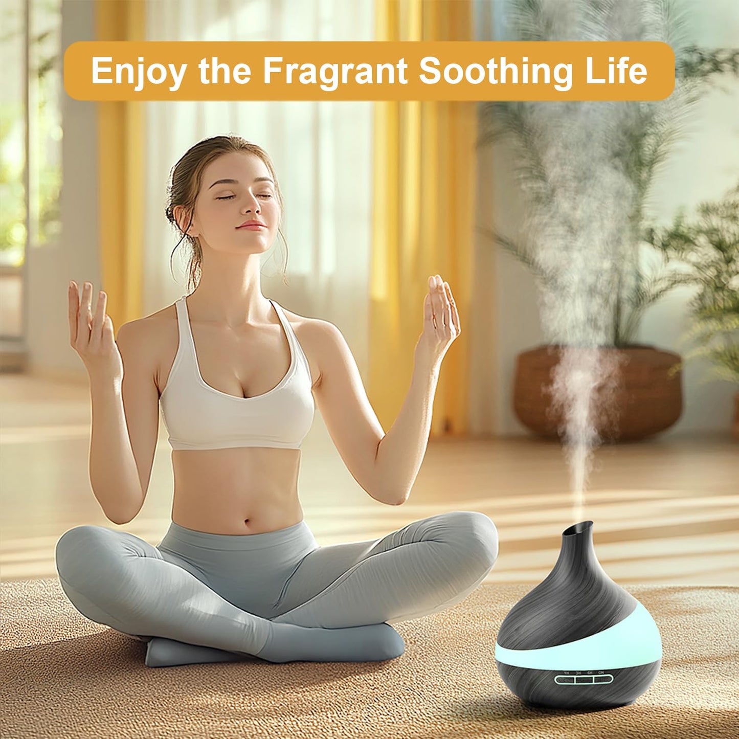 TDZXQQ Essential Oil Diffuser for Women, 𝟓𝟎𝟎𝐦𝐥 Aromatherapy Diffuser:𝟏𝟒-𝐂𝐨𝐥𝐨𝐫 LED, Dual Mist 30/60ml/h, Remote Control, Auto Shut-Off, Hotel Spa Bedroom