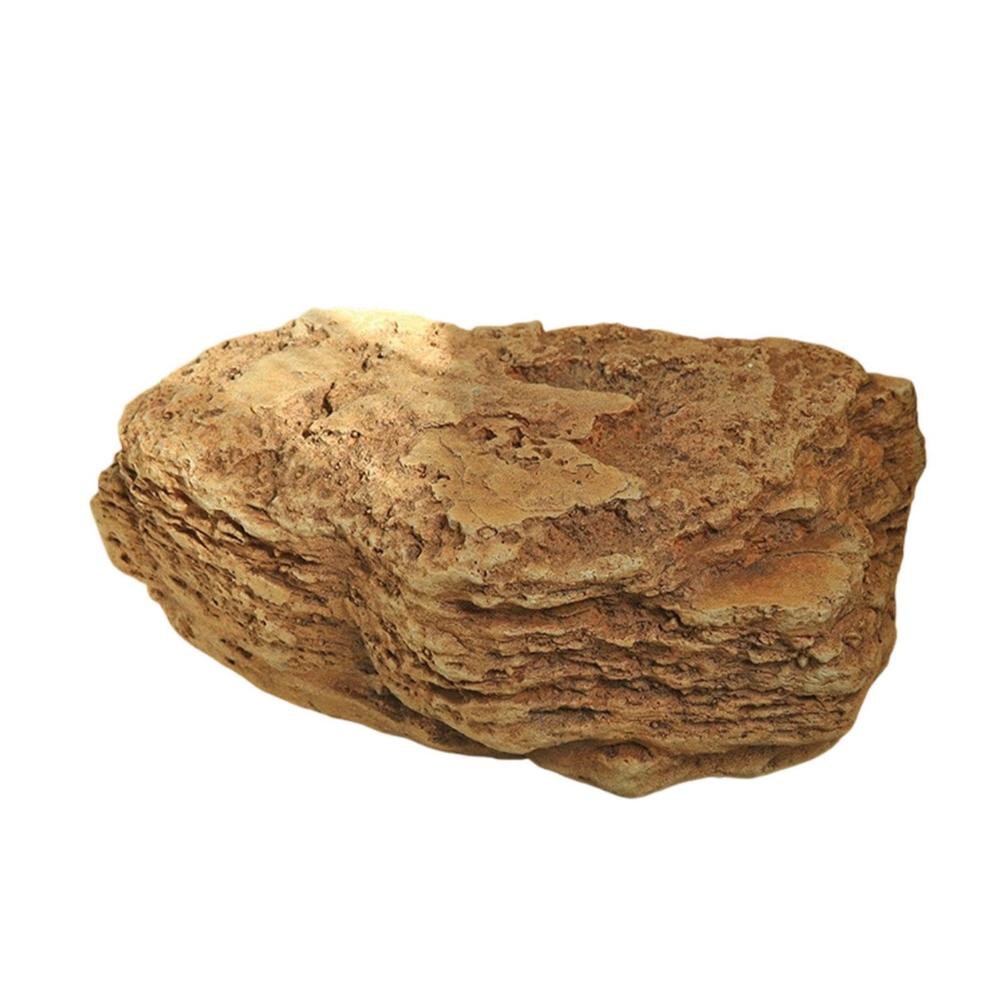 MYCENSE Artificial Landscape Rock, Decorative Stone, Realistic Model Faux Landscape Rock for Patio Outdoor Backyard Garden, Style F 27x11x16cm Brown