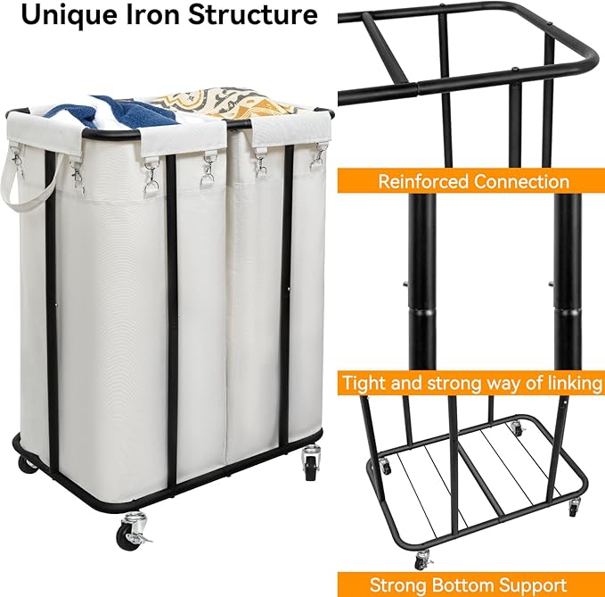 WOWLIVE Double Laundry Hamper