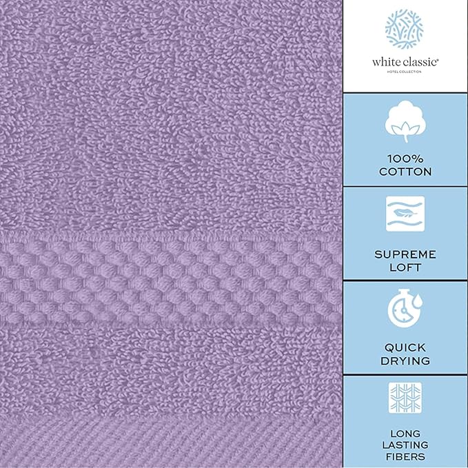 White Classic Luxury Cotton Washcloths 13x13 Inch