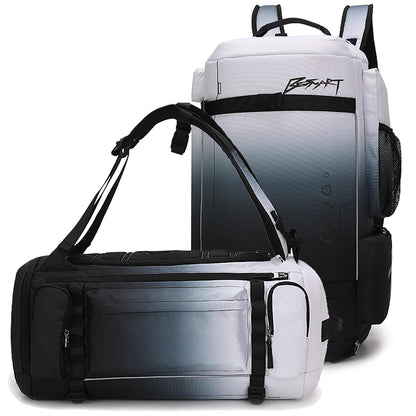 BE SMART 2 in 1 Convertible Gym Duffel Bags with Shoes Compartment - 40L Waterproof Extra Large Workout Backpack for Gym Men, Heavy Duty Sports Duffle Backpacks for Travel, Hiking, Camping, Carry On