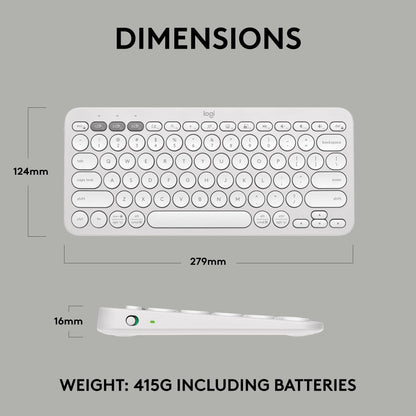 Logitech Pebble Keys 2 K380s, Multi-Device Bluetooth Wireless Keyboard with Customizable Shortcuts, Slim and Portable, Easy-Switch for Windows, macOS, iPadOS, Android, Chrome OS - Tonal Graphite