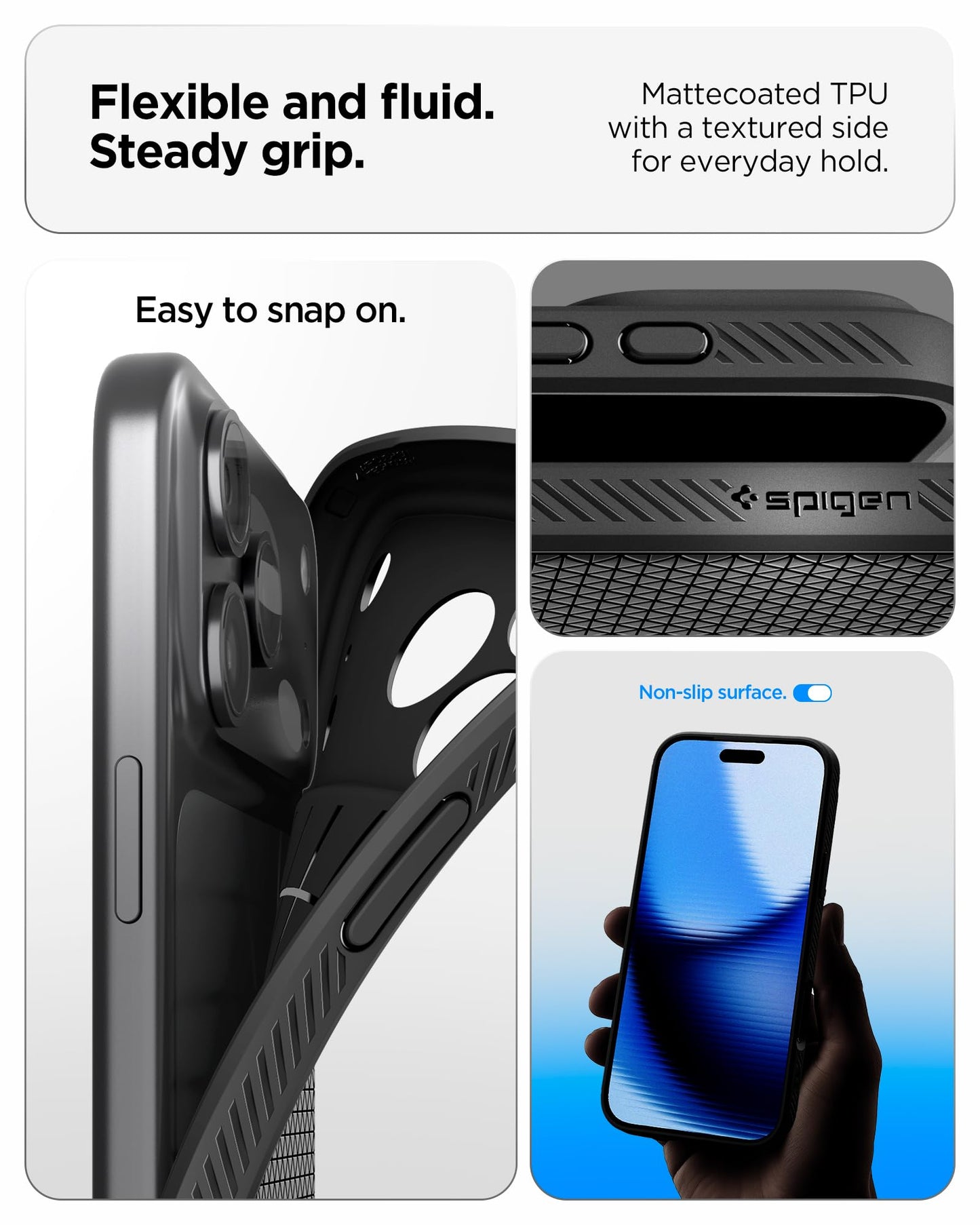 Spigen Liquid Air Case Compatible with iPhone 17 Pro (2025) [Military-Grade Drop Protection] - Matte Black