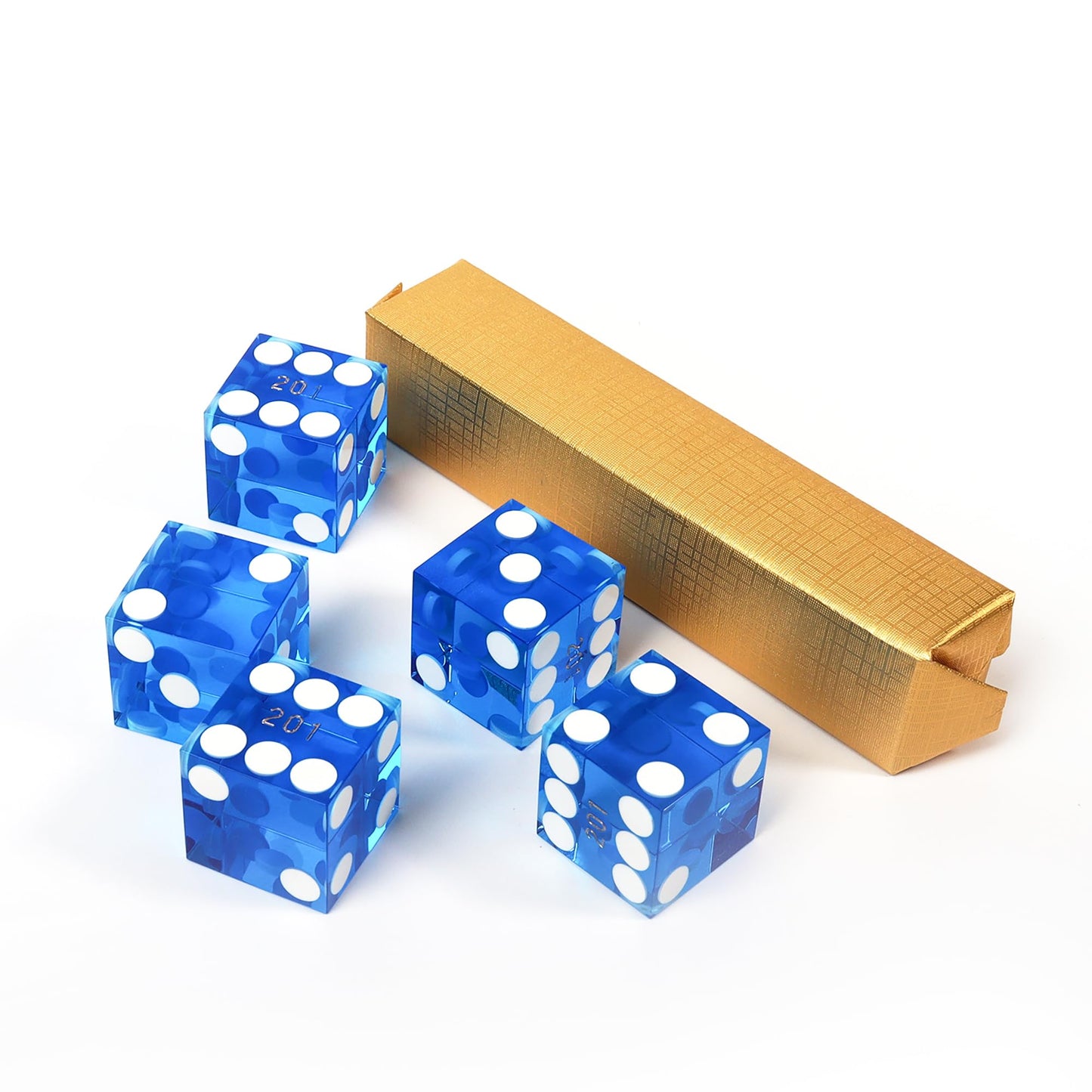GSE Games & Sports Expert Casino Dice Game AAA Grade 19mm Pro Vegas Style Craps Dice Set of 5 with Razor Sharp Edges & Matching Serialized Numbers for RPG, Dice Stacking, Yahtzee Dice Games