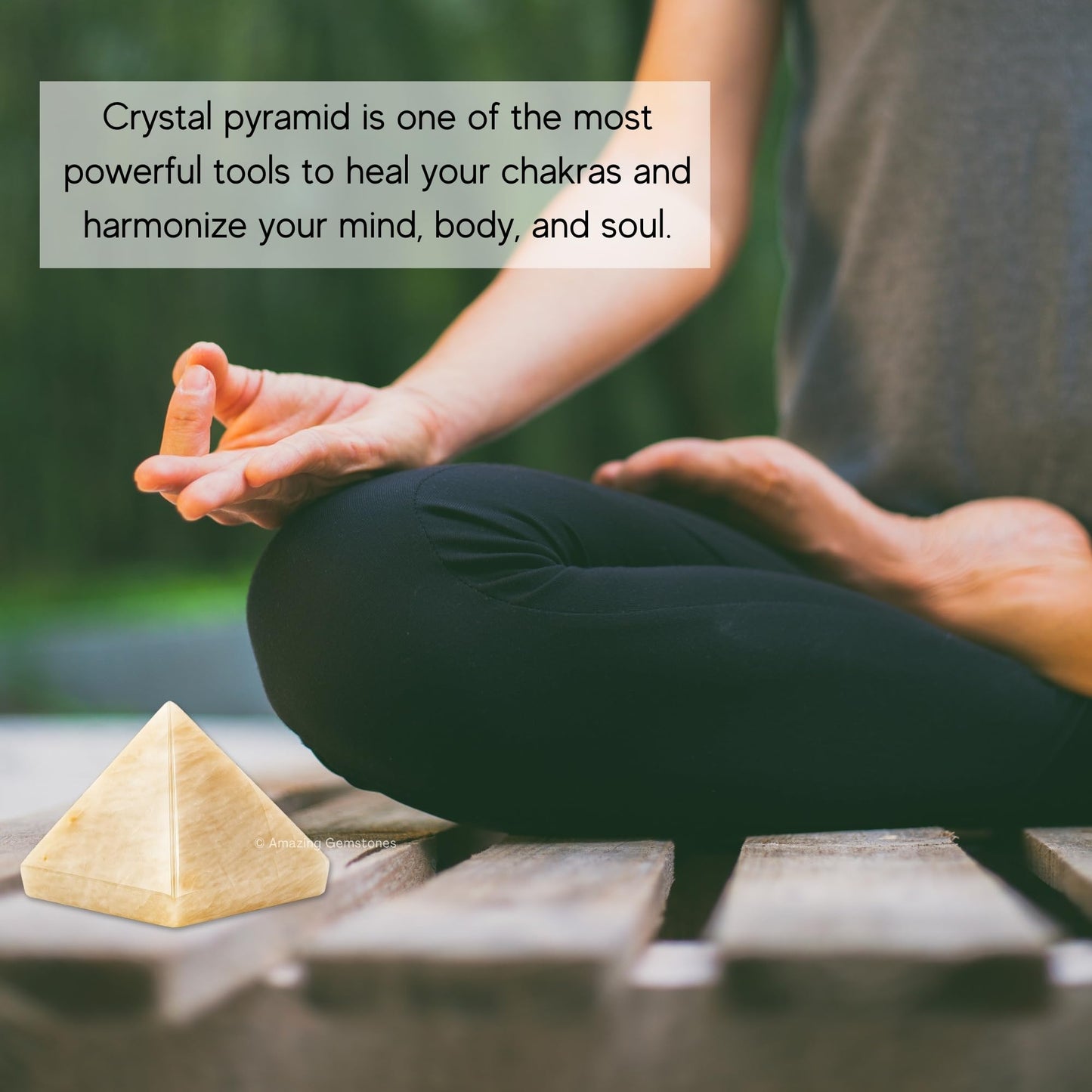 Amazing Gemstone Cream Moonstone Pyramid Crystal Healing Stones - 1.5" Great Pyramid Figurine of Natural Stone Pyramid for Meditation, Reiki, Chakra Balancing and Crystal Pyramids Grid