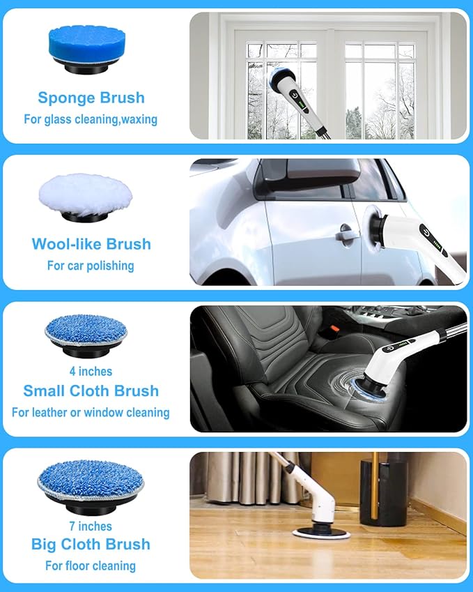 Leebein Electric Spin Scrubber, Cordless Cleaning Brush