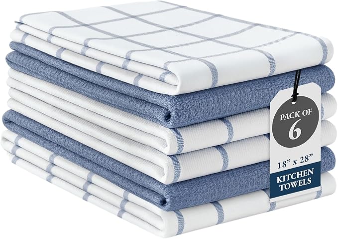 LANE LINEN Cotton Kitchen Towels Set, Quick-Drying Dish Towels, Premium Hand