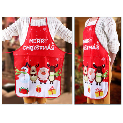 LeeLoon Chistmas Apron,Santa Claus/Elk/Snowman Style Decoration Apron for Christmas Dinner Party Cooking Baking Crafting