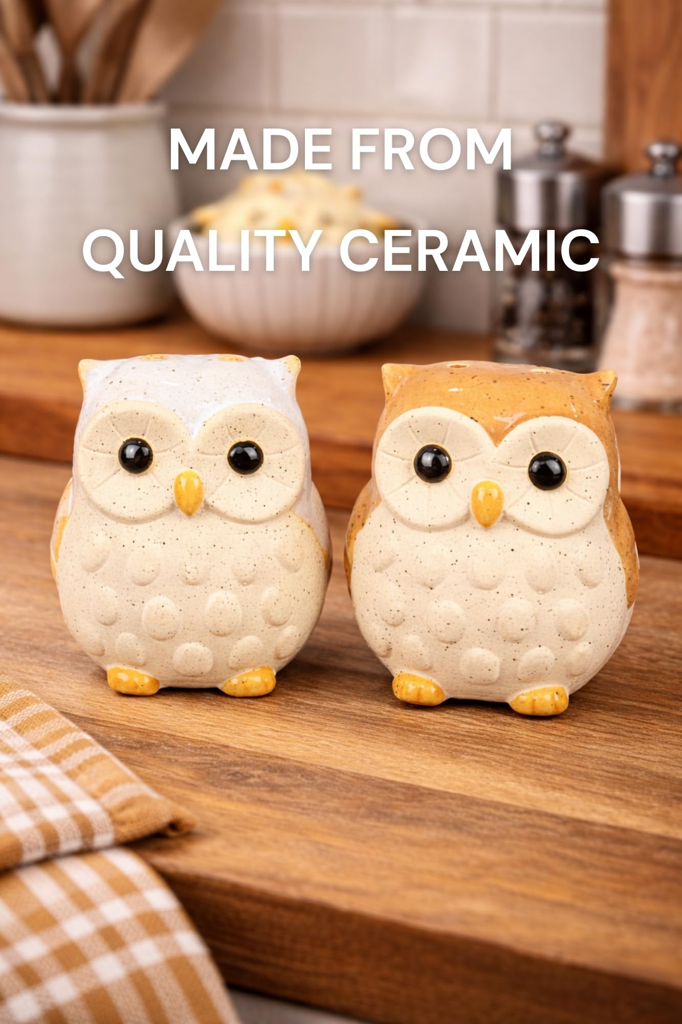 The Bridge Collection Stoneware Owl Salt and Pepper Shakers