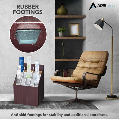 Adir Corp. Blueprint Storage Bin Organizer - Vertical File Box for Blueprints, Posters, Construction Plans, Gift Wrap, And Map Holder Station - Cardboard Blueprint Holder - 1 Box