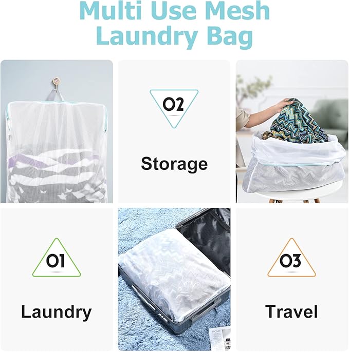 OTraki Large Mesh Laundry Bags 24x32 inch Hanging Delicates Mesh Laundry Bag