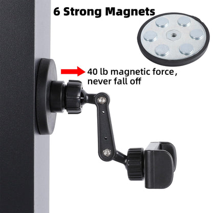 Gym Magnetic Phone Holder Mount Attach to Metal Surface, 360° Rotatable Heavy Duty Magnet Phone Mount for Gym Workout Record, Compatible with iPhone, Samsung, All Cell Phone