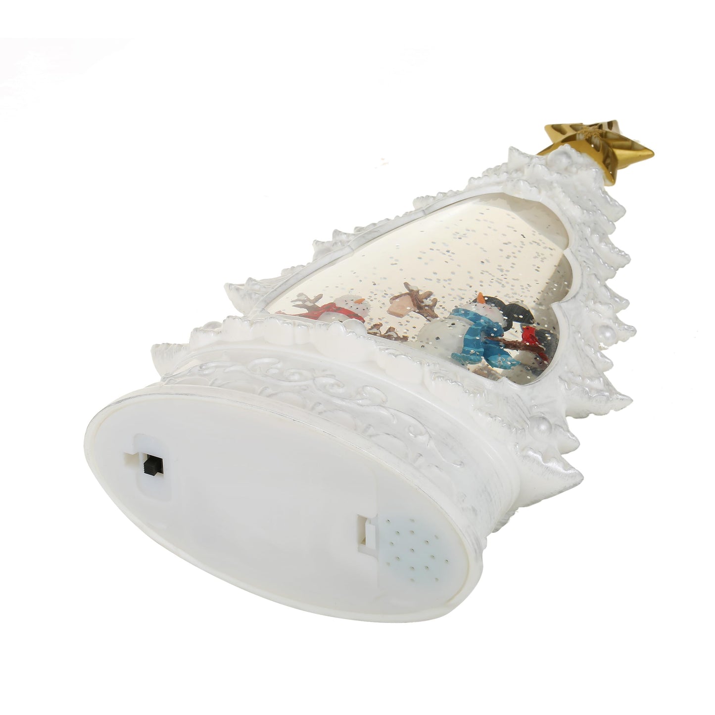 Snowman's Christmas Musical Snow Globe Lamp | Battery Operated and USB Powered LED Lighted Swirling Glitter Water Lantern for Tabletop Home & Christmas Decoration