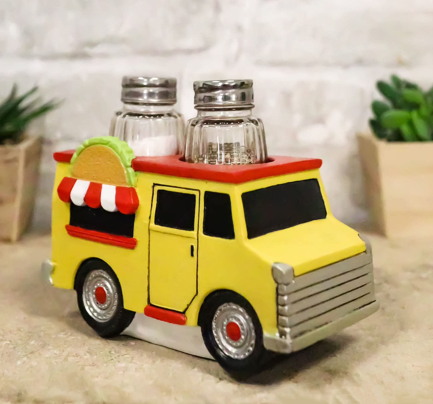 Ebros Gift Cinco De Mayo Fiesta Party Taste Of Mexico Tex-Mex Taco Food Truck Hot And Fresh Salt And Pepper Shakers Set Holder Figurine 6.25"Long Tacos Kitchen Dining Bar Countertop Table Accent
