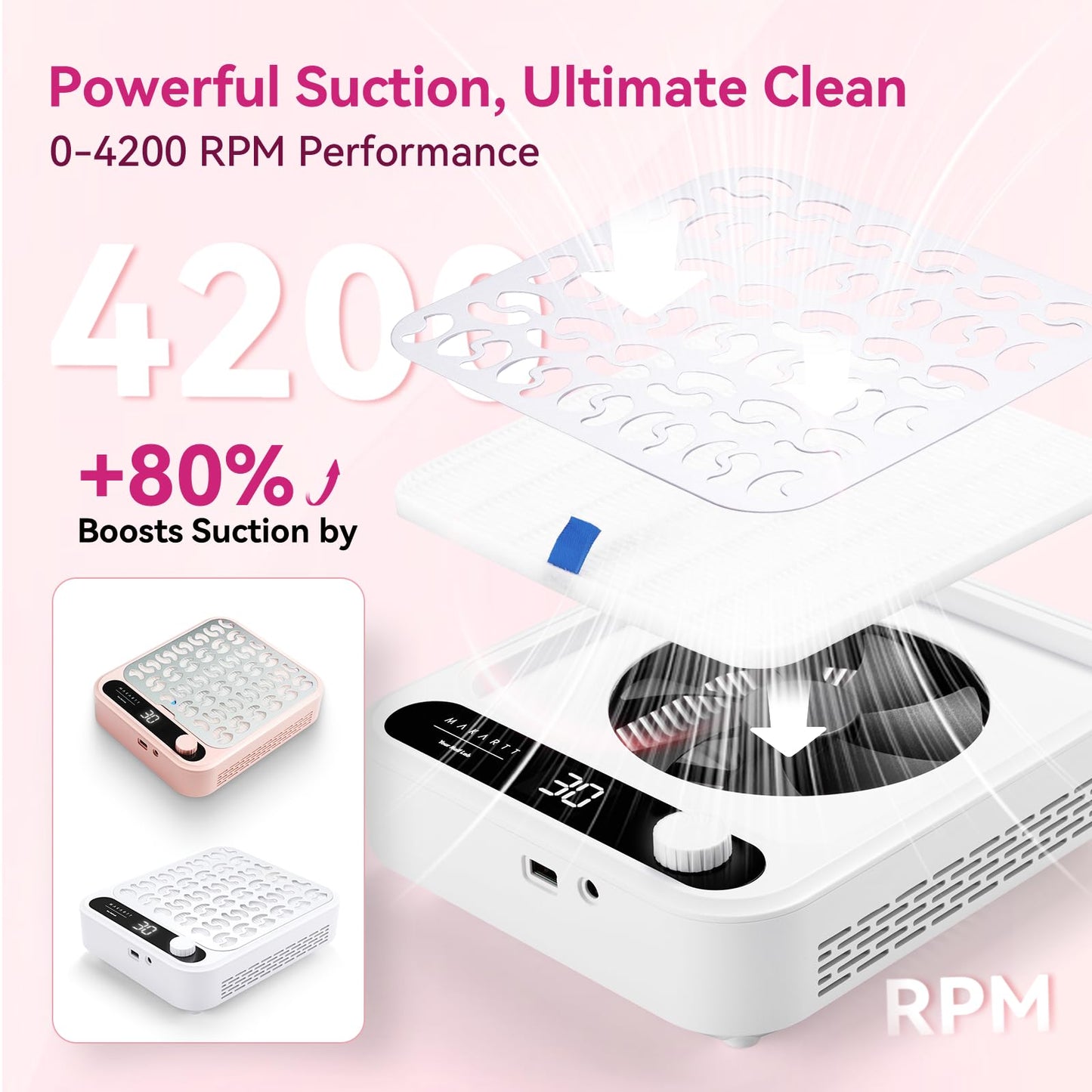Makartt Nail Drill - Portable Electric Nail File Machine Geneviere E File Pink JD700 Professional 30000RPM Manicure Drill for Acrylic Nails Poly Nail Gel Polish Beauty Gift