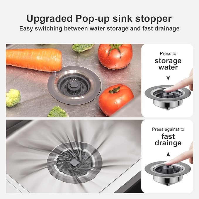 Upgraded 3 in 1 Universal Kitchen Sink Stopper Strainer-Mauve