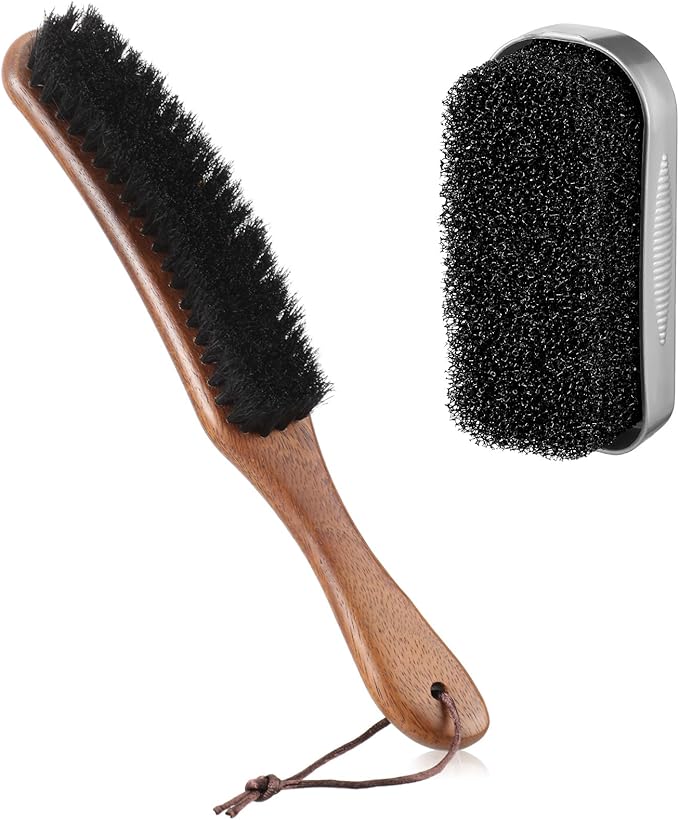 Patelai 2 Pcs Horsehair Felt Hat Brush Kit Lint Brush
