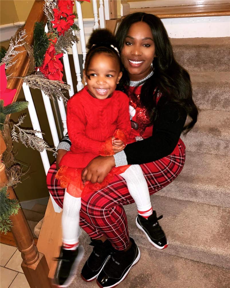 Sweater Dresses Little Girls 6-7 Years Knee Party Christmas Knit Pullover Outfits Tutu Playwear Winter Frocks for Special Occasions Tops Ruffle Jumper Long Sleeve Pullover (Red, 140)